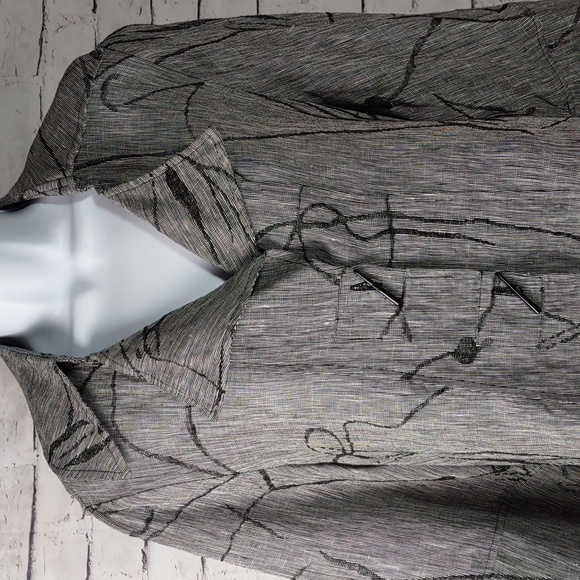 I C Collection by Connie K Tweed-look Linen Swing Jacket - Picture 2 of 8